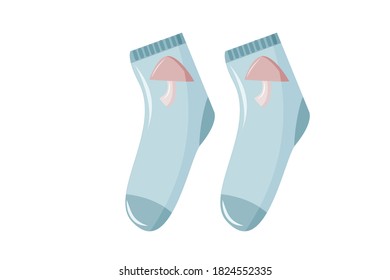 Illustration of Sock with Pink Mushrooms