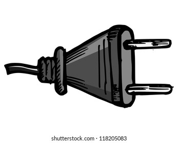 Illustration of a socket plug on white background
