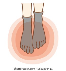 Illustration of socks with five fingertips