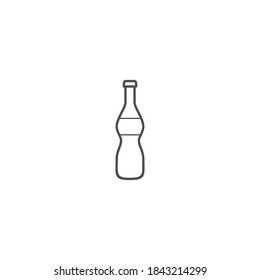 Illustration of Soda Bottle Outline Icon - Fast Food Icon Set Vector Illustration Design.
