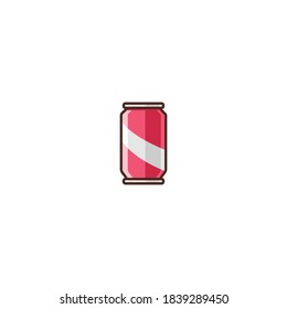 Illustration of Soda Can Filled Color Icon - Fast Food Icon Set Vector Illustration Design.