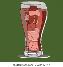 Illustration of Soda Drink in a Glass