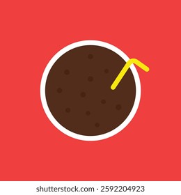 Illustration soda isolated in red background