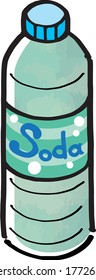 Illustration of soda water for plastic bottle beverage