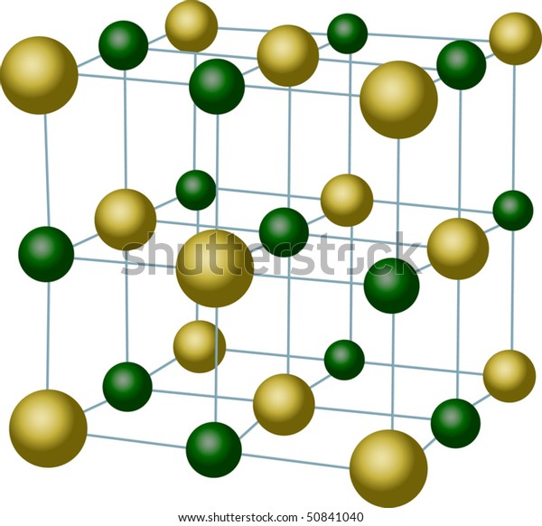 Illustration Sodium Chloride Crystal Structure Stock Vector (Royalty ...