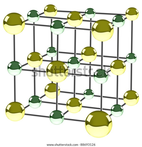 Illustration Sodium Chloride Crystal Structure Stock Vector (Royalty ...