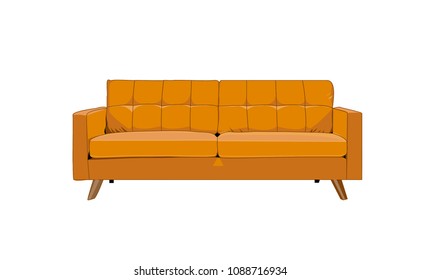 illustration sofa in isolate background