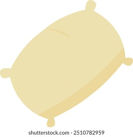 Illustration of a soft beige pillow with subtle shading and creases.