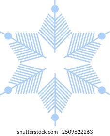 Illustration soft blue snowflake on transparent background, vector EPS10