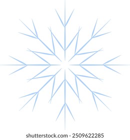 Illustration soft blue snowflake on transparent background, vector EPS10