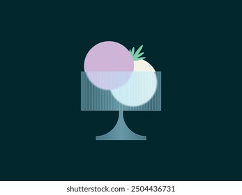 Illustration of soft cream, shaved ice, ice cream, Summer cold food vector illustration.