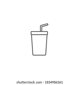 Illustration of Soft Drink Outline Icon - Fast Food Icon Set Vector Illustration Design.