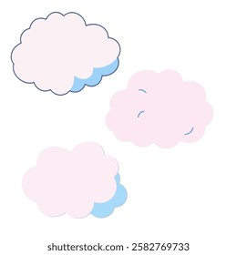 Illustration of Soft, pastel clouds resembling cotton candy in a dreamy sky.