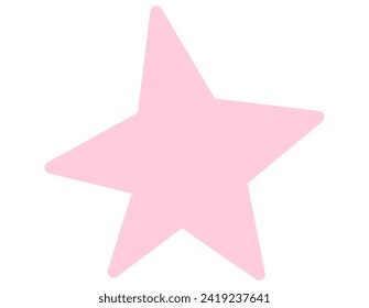 illustration of a soft pink star with a gentle color tone, set against a crisp white background, representing simplicity and charm