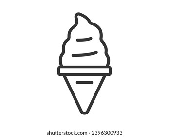 Illustration of a soft serve ice cream icon (line drawing).