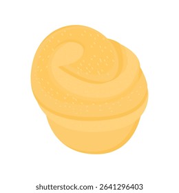 Illustration of Soft Vanilla Brioche Bread with Tempting Yellowish Color, Suitable for Menu Design, Food Stickers, Culinary Content, and Children's Education