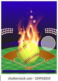 An illustration for a softball tournament. Vector EPS 10 contains transparencies and gradient mesh.