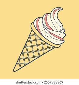 Illustration of a soft-serve ice cream cone