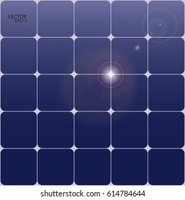 Illustration of solar cells with beautiful flare.