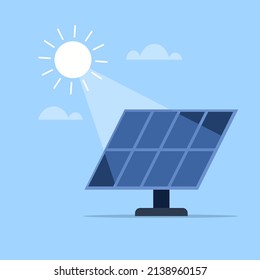 Illustration of solar electric panels exposed to sun light