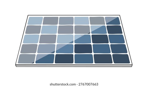 Illustration of a solar panel array, representing clean energy technology and sustainable power generation.