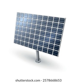 Illustration of a solar panel designed to efficiently convert energy, isolated on a white background. Ideal for various materials dedicated to renewable energy and its sustainability