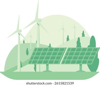 Illustration of Solar Panel Renewable Energy