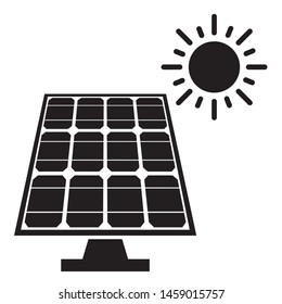 Illustration of solar panel system with sun beams