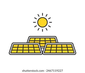 Illustration of solar power generation solar panel.