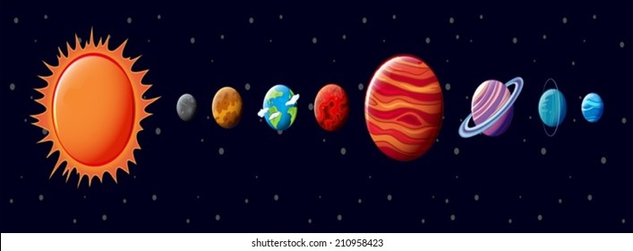Ilustración del sistema solar