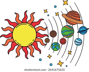 illustration of the solar system