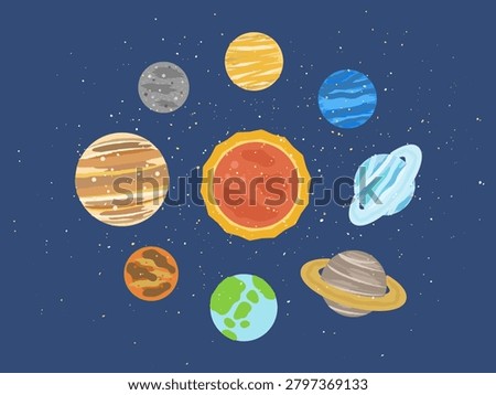 Illustration of solar system planets