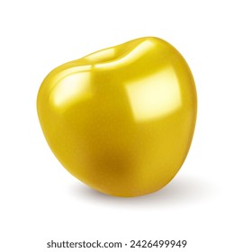 An illustration of a solitary yellow cherry on a plain white backdrop