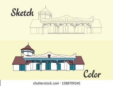 Illustration of the Solo Palace in Indonesia