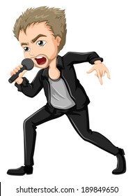 Illustration of a solo performer on a white background