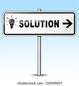 illustration of solution sign on sky background