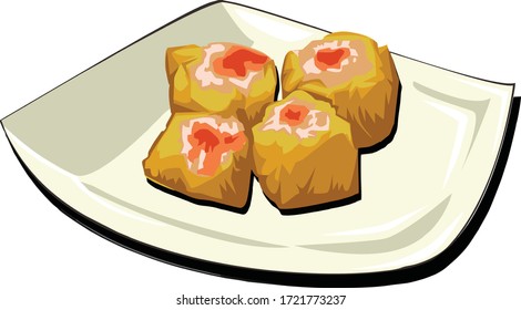 
illustration of somay dim sum on a plate