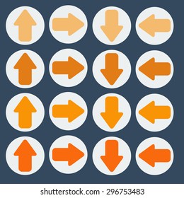 Illustration of some arrow icons for web use, vector.