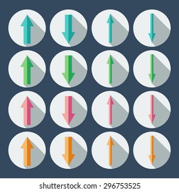 Illustration of some arrow icons for web use, vector.