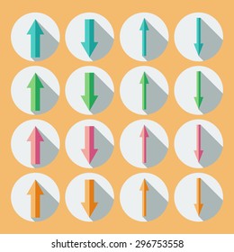 Illustration of some arrow icons for web use, vector.