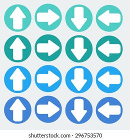 Illustration of some arrow icons for web use, vector.