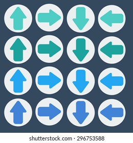 Illustration of some arrow icons for web use, vector.