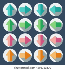 Illustration of some arrow icons for web use, vector.