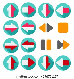 Illustration of some arrow icons for web use, vector.