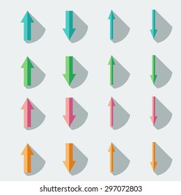 Illustration of some arrow icons for web use, vector.