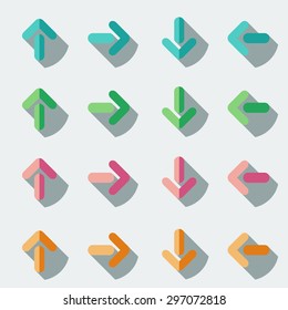 Illustration of some arrow icons for web use, vector.