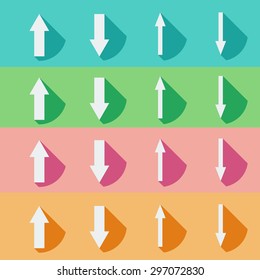 Illustration of some arrow icons for web use, vector.