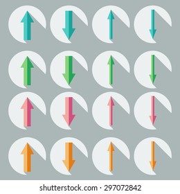 Illustration of some arrow icons for web use, vector.