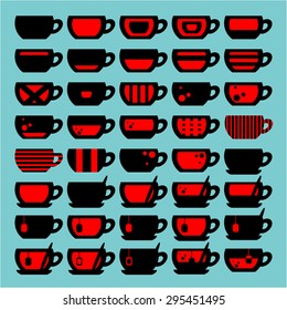 Illustration of some cup icons, vector.