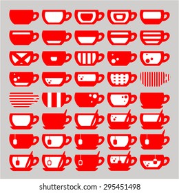 Illustration of some cup icons, vector.